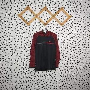 Under Armour Black Hooded Boys Long Sleeve Shirt